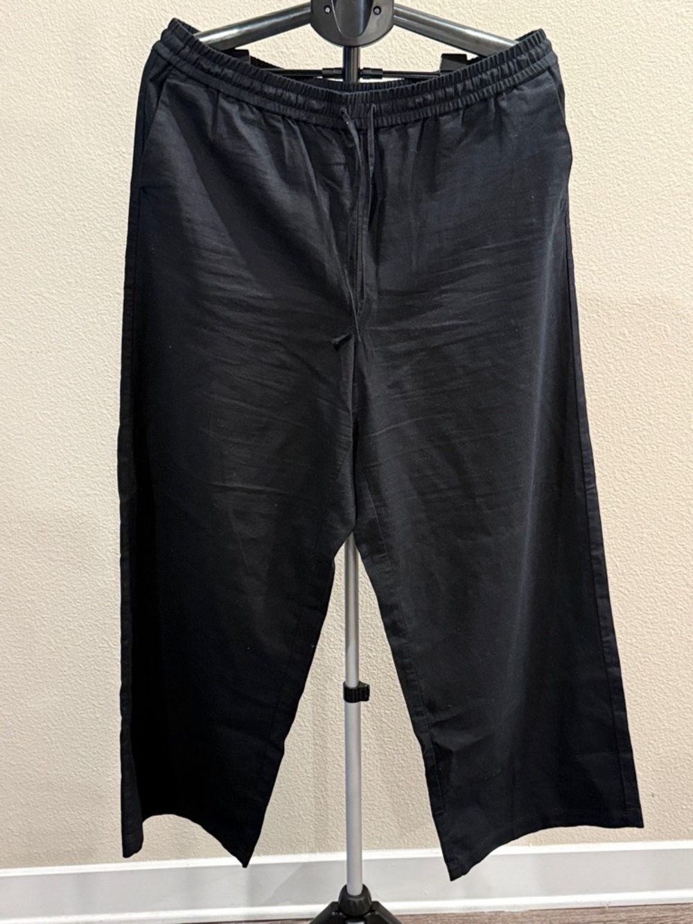 J. Crew Black Wide-Leg Drawstring Pants
